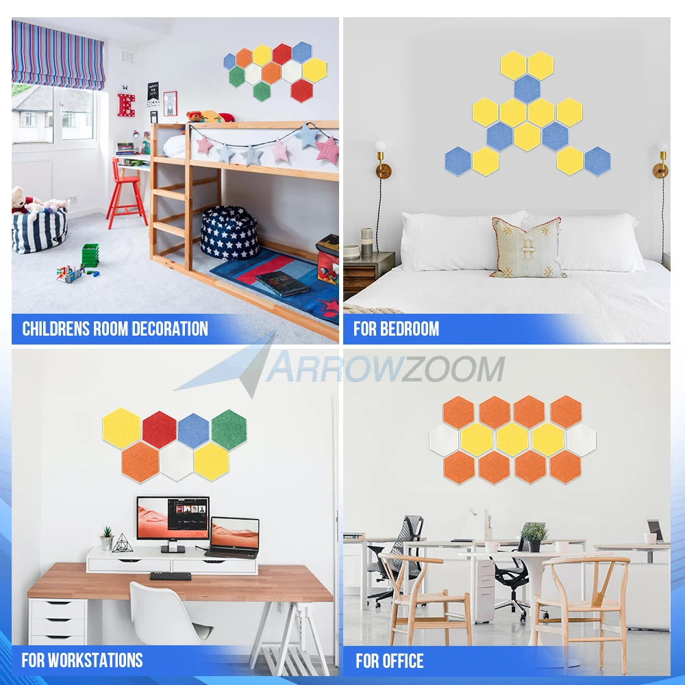 Шестигранные настенные стикеры Arrowzoom доска фото-дисплей сделай сам искусство Настенный декор домашний фон акустическая панель обои