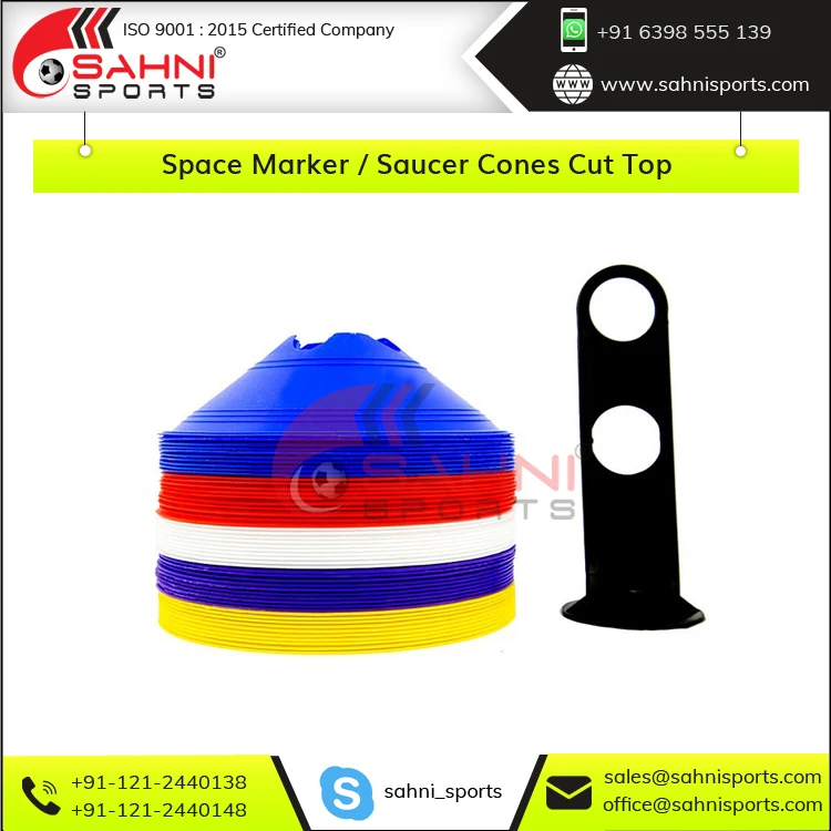 High Quality Soft Plastic Made Cut Top Space Marker / Saucer Cones Manufacturer