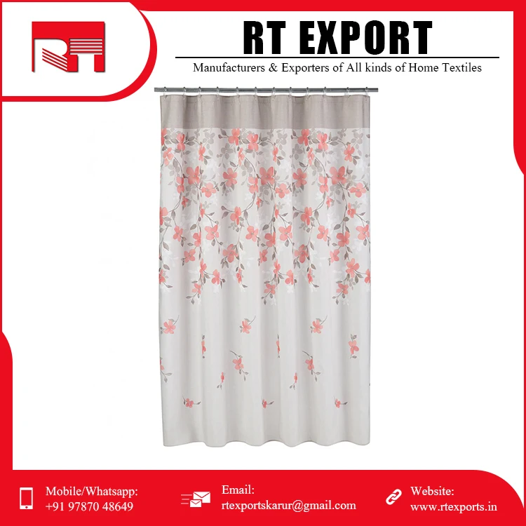 Top Quality Designer Shower Curtain Customized New Pattern 100% Cotton Shower Curtain for Sale