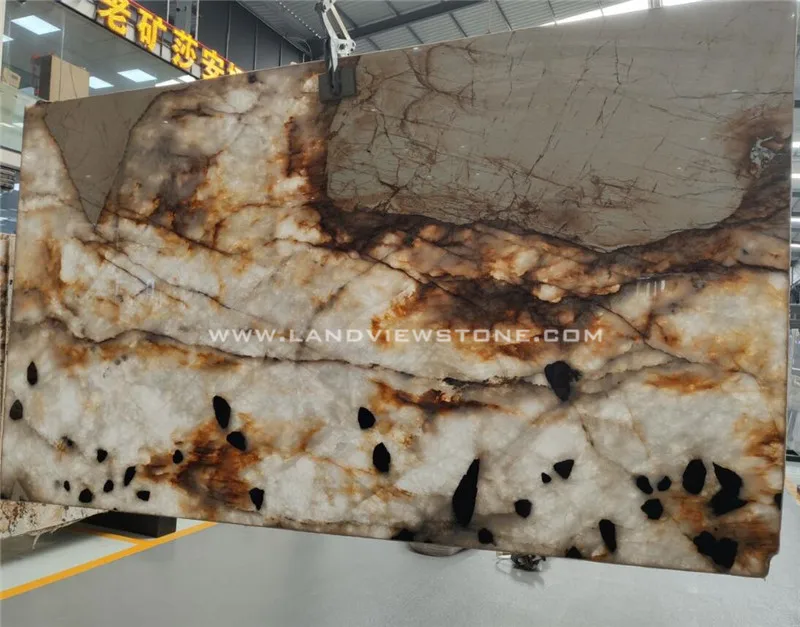 Brazil White Crystal Stone Patagonia Granite Slabs Kitchen countertop and Island