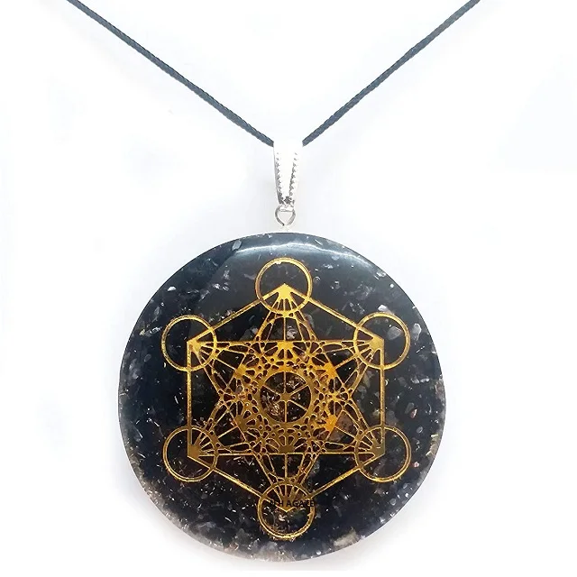 Кубик Metatrons из черного турмалина Merkaba подвеска с священной геометрией для мужчин и