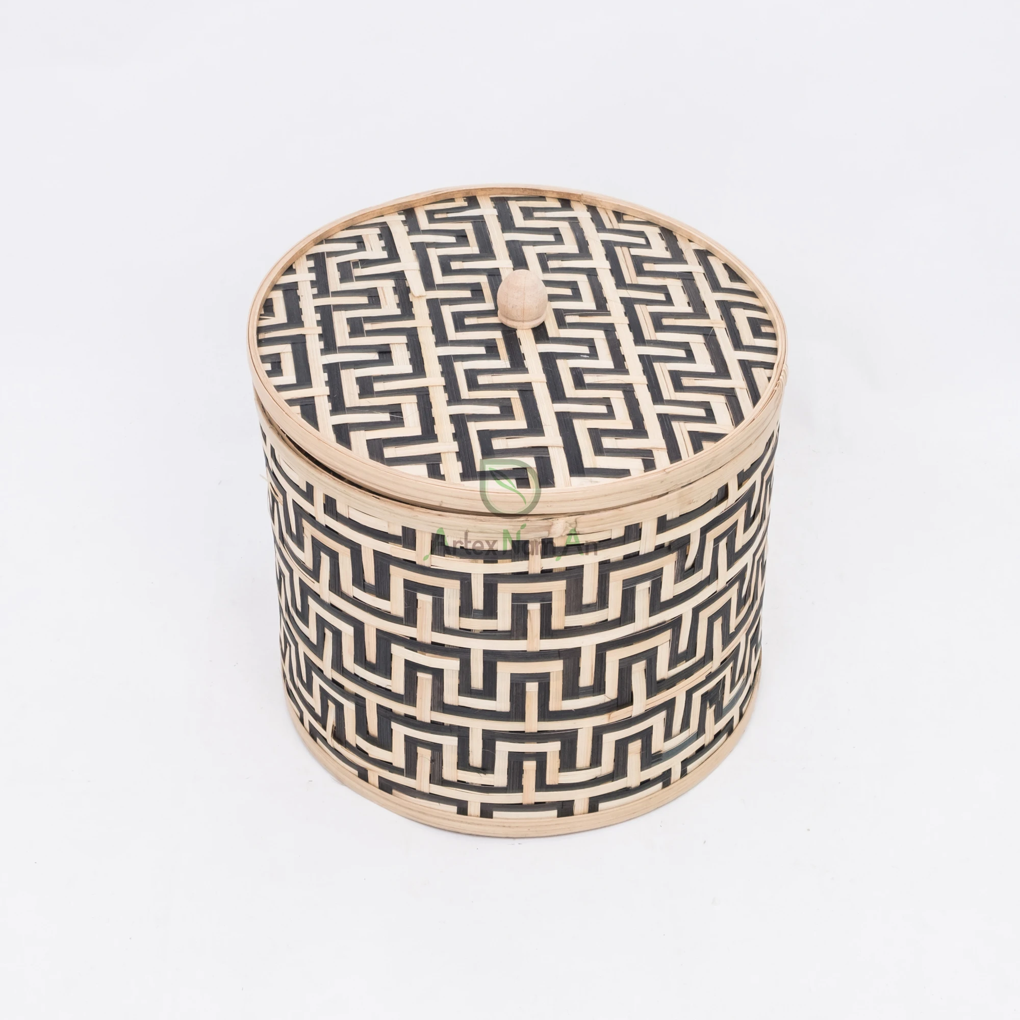 Small round bamboo gift box/packaging box/storage box from Vietnam