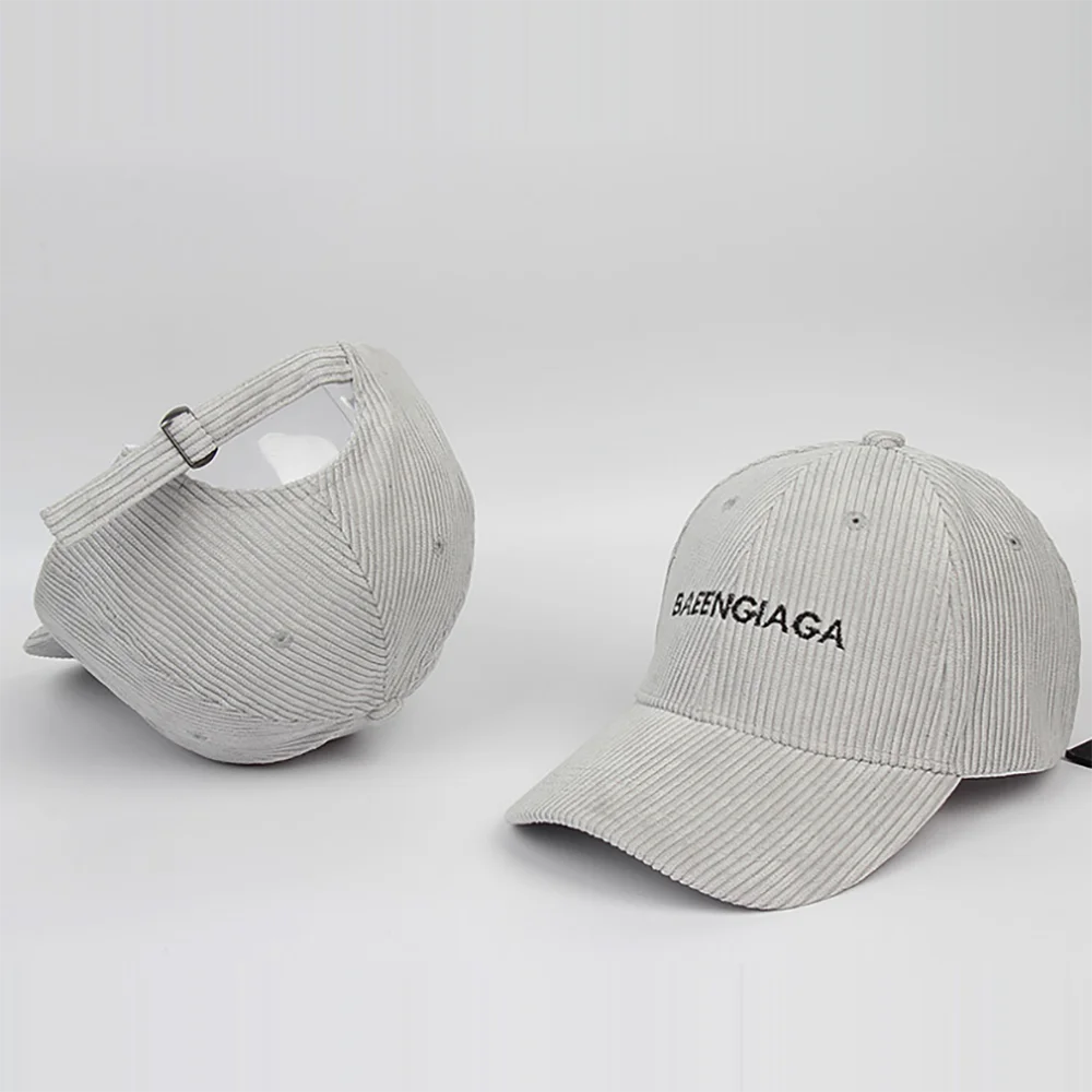 Wholesale Custom Logo Embroidery Corduroy Caps Dad Hat sport caps Hats Adults Unisex Plain Adjustable Baseball Hat
