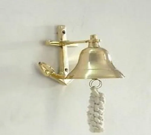 Brass Door Bell With Anchor Handle - Wall Mounted Ship/ Office/ Home Decor