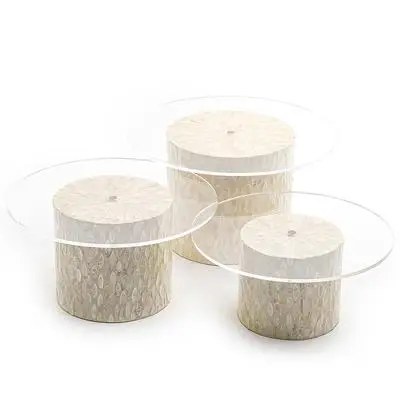Высокопопулярный продукт декоративная подставка для торта с вставкой из кости домашнего со стеклянным верхом набор 3 предметов