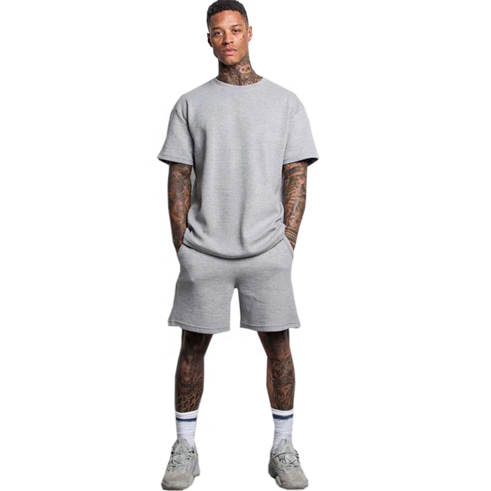  Дешевая мужская футболка и шорты с принтом на заказ из 80% хлопка 20% полиэстера