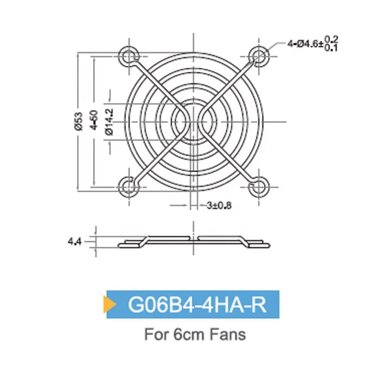  Strikefan Metal Finger Guard G06B4-4HA-R For 6cm