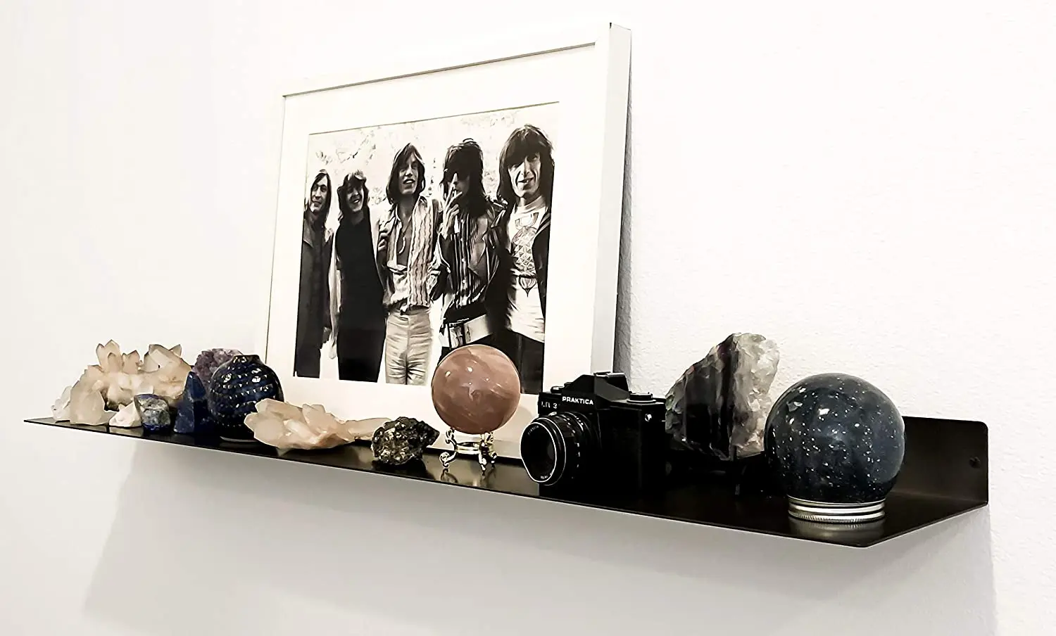 Heavy Duty Powder Coated Matte Black Metal Wall Mounted Modern Linear Floating Shelf