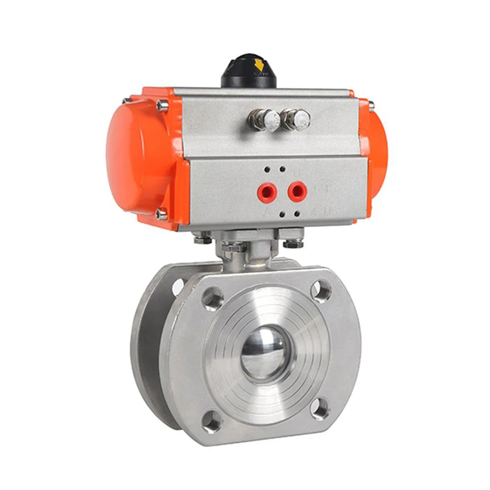 PN16 Stainless Steel WCB Italy Ultra Thin Short Type Pneumatic Rotary Actuator Operated Wafer Type Ball Valve