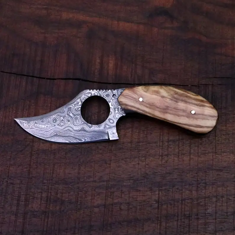 Дамасский нож с ручкой из оливкового дерева походный охотничий для выживания на коже рождественский подарок мужчин