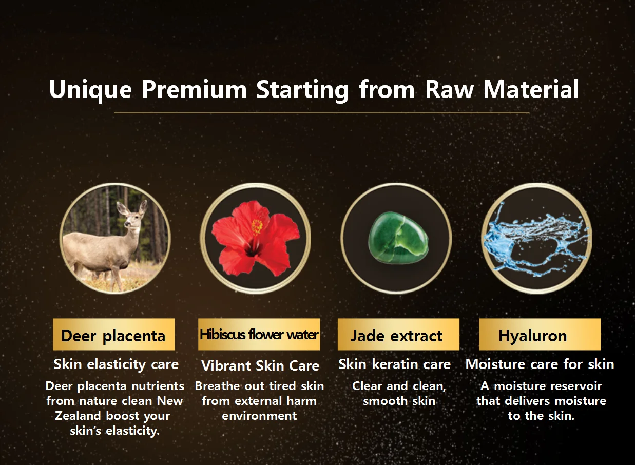 ISO22716 GMP Korean anti-aging anti-wrinkle deep moisturizing  DJ DNA Deer Jade Placenta Cream and Serum skincare Set 50g+60ml