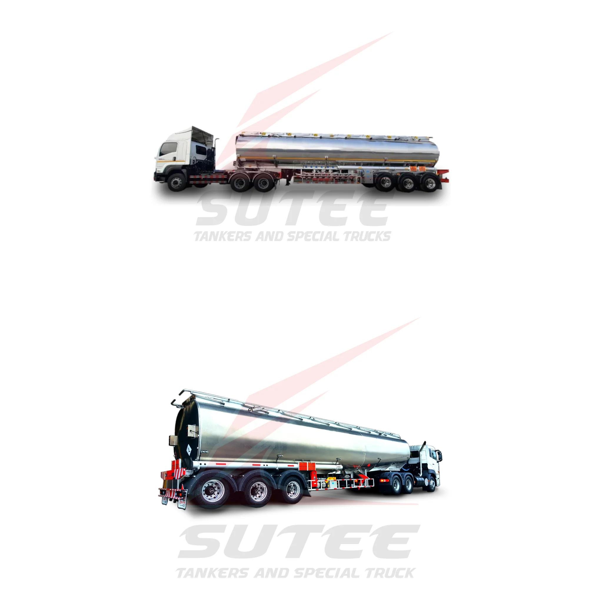 
13T FUWA or YORK or Hendrickson Axle Aluminum Petroleum Tankers 45000L 1-8 Compartments Export From Thailand 