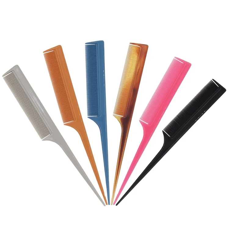 High quality salon Hairdressing tool Plastic comb with tail