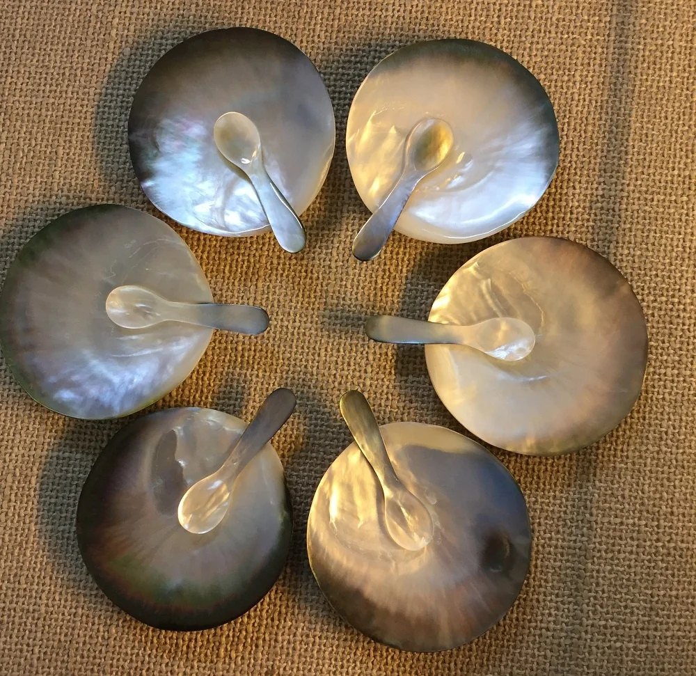 BLACK Pearl Plate , Mother Of Pearl Plate, Caviar Mop Dish from Vietcrafts