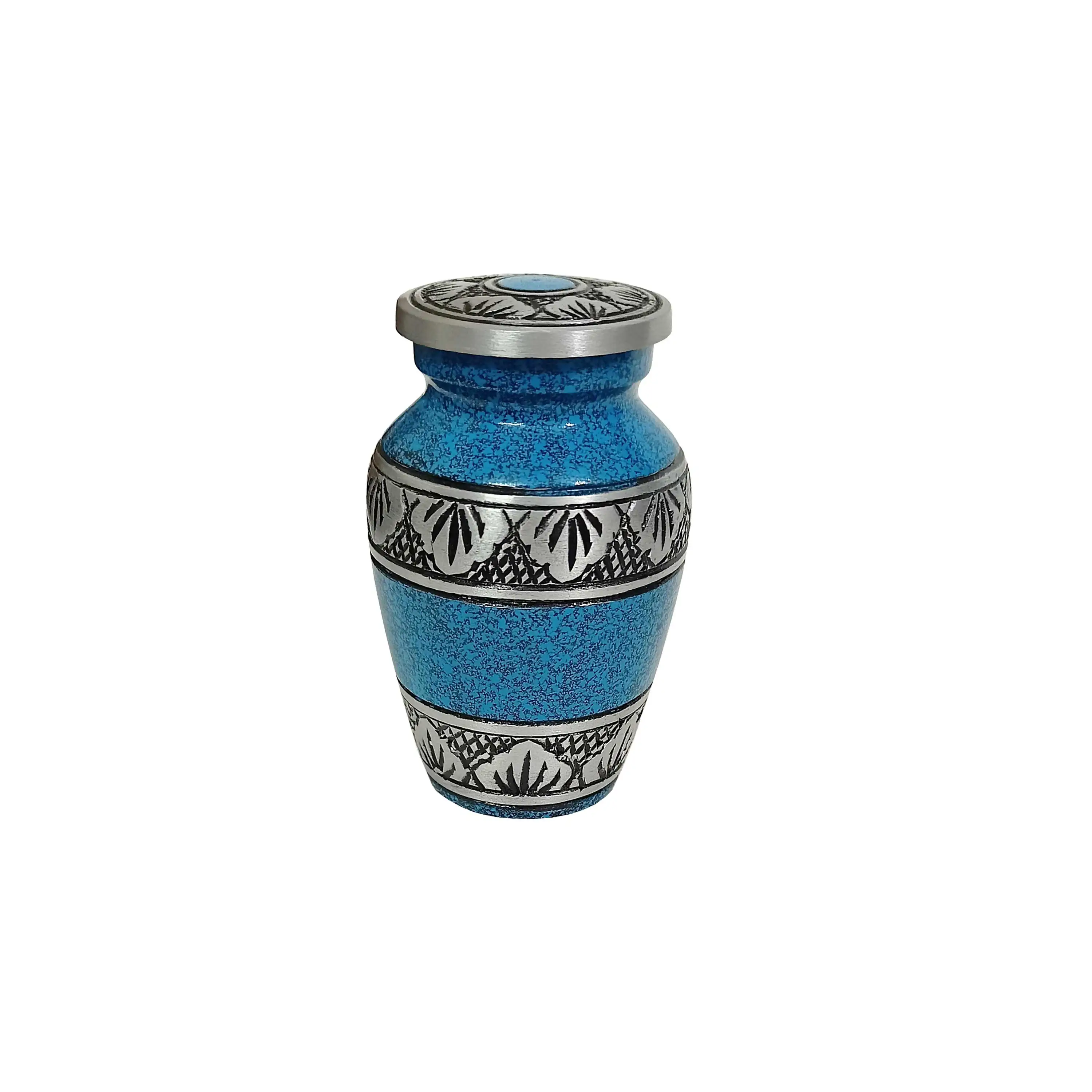 BRASS GOLD ENGRAVED PERFECT KEEPSAKE CREMATION URN FUNERAL SUPPLIES Brassworld India