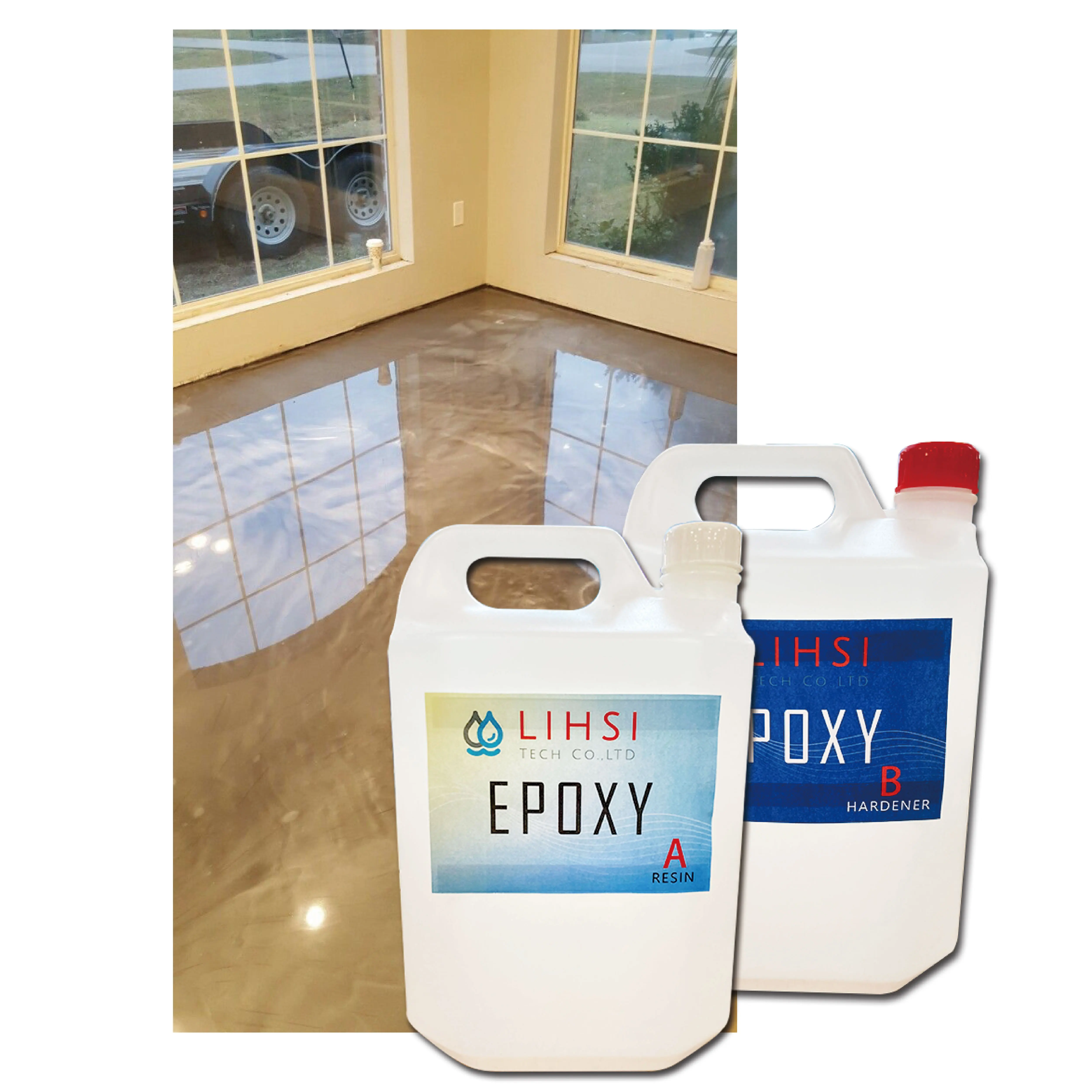 
3D flooring paint Clear epoxy resin and hardener for floor coating 