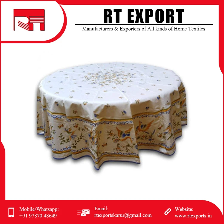 High Quality Digital Printed Round Table Cloth for Bulk Supplier New Custom Design 100% Cotton Table Cloth .