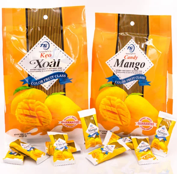 Горячая Распродажа Вьетнам ведущий производитель сладких конфет с ароматом манго мягкие желейные конфеты 325gr пакет