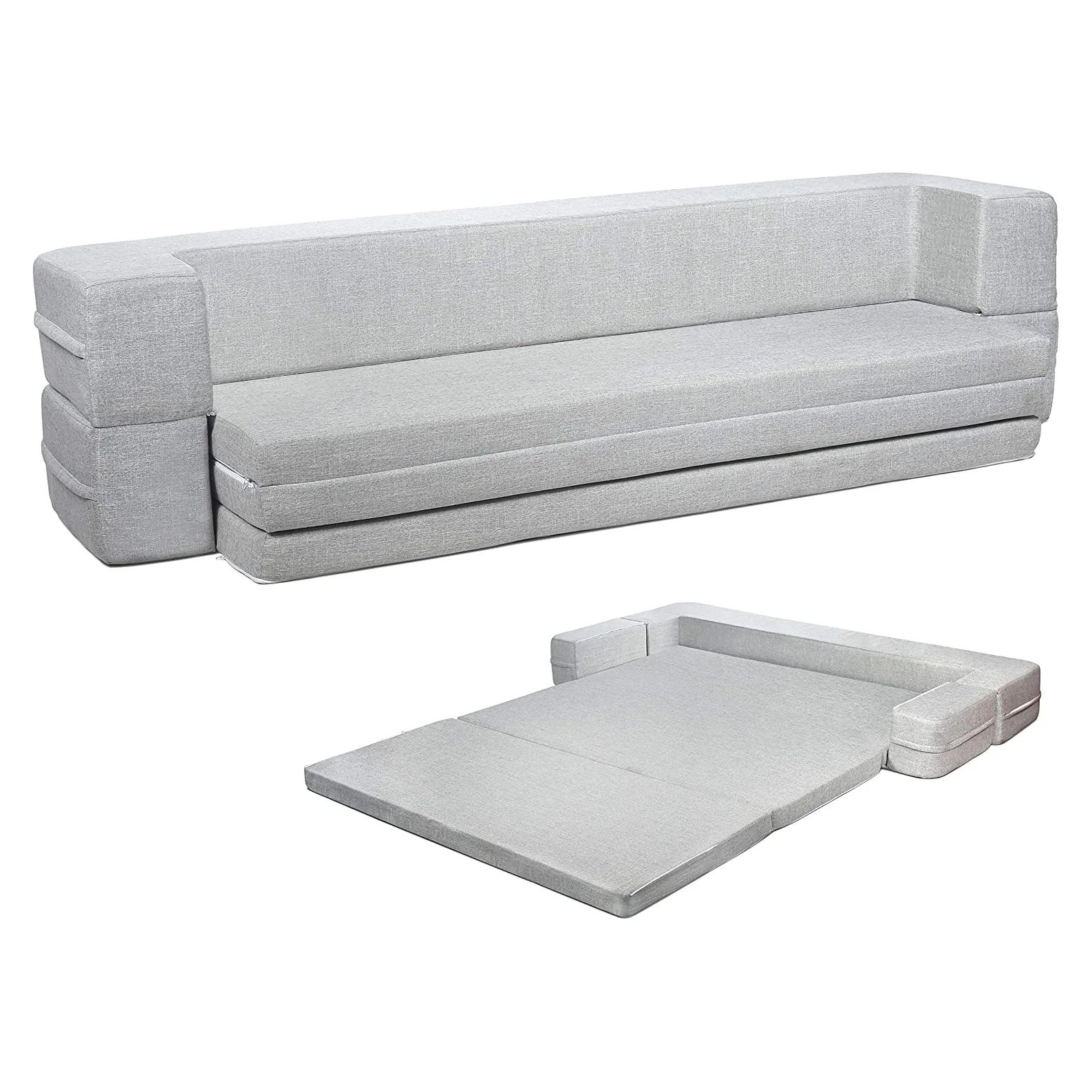 Mattress Pad Sofa Bed with Carrying Handles, High-Density Foam Futon Sleepover Guest