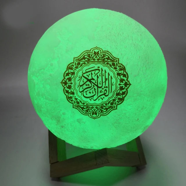 3D print Quran Smart Touch Moon Lights LED Lamp Speaker Colorful with Remote Control Rechargeable Moonlight