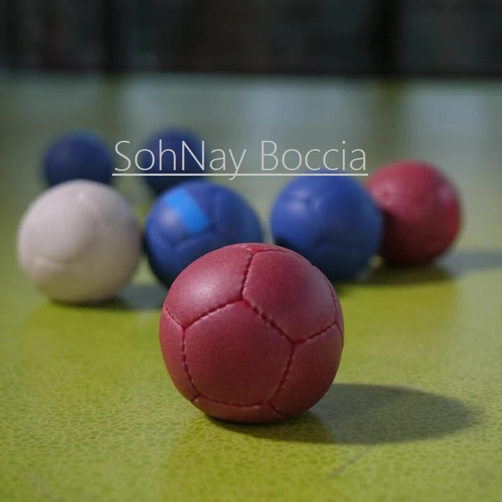 Boccia Ball Set of 13 balls blue red white Made by Japanese Cordley with customized Logo and carrying bag Pakistan