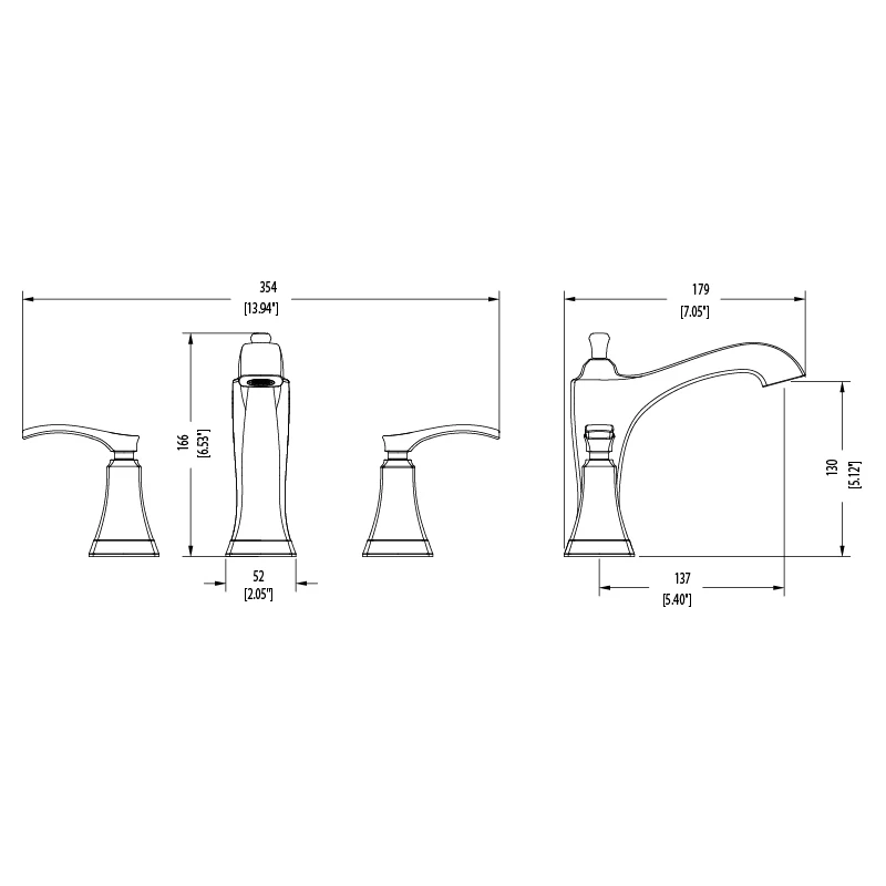 8 inch lavatory Wide Spread Faucet in chrome