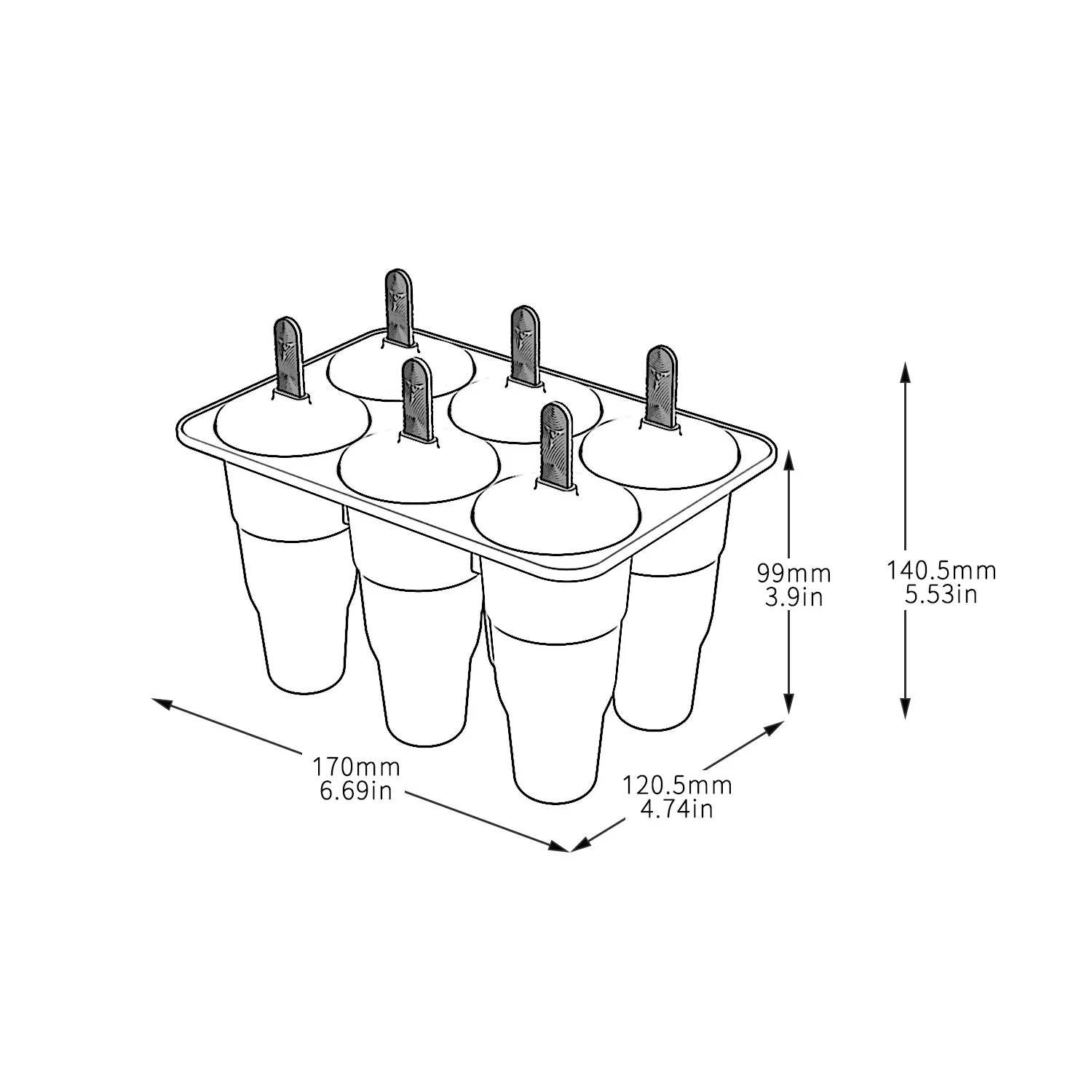 P3 2022 new products food grade silicone foldable telescopic breast milk popsicle makers ice pop molds