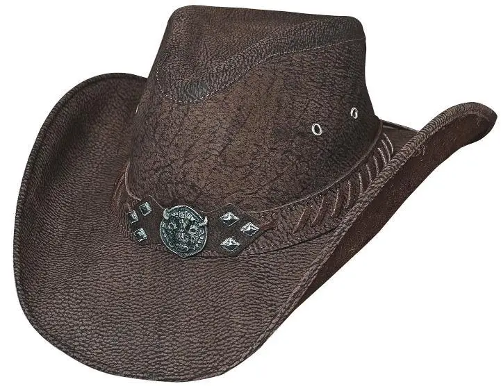 Leather Cowboy Hat Wide Brim Western Style Knight Hat for Men & Women Outdoor Cowgirl Hat Charring Edge