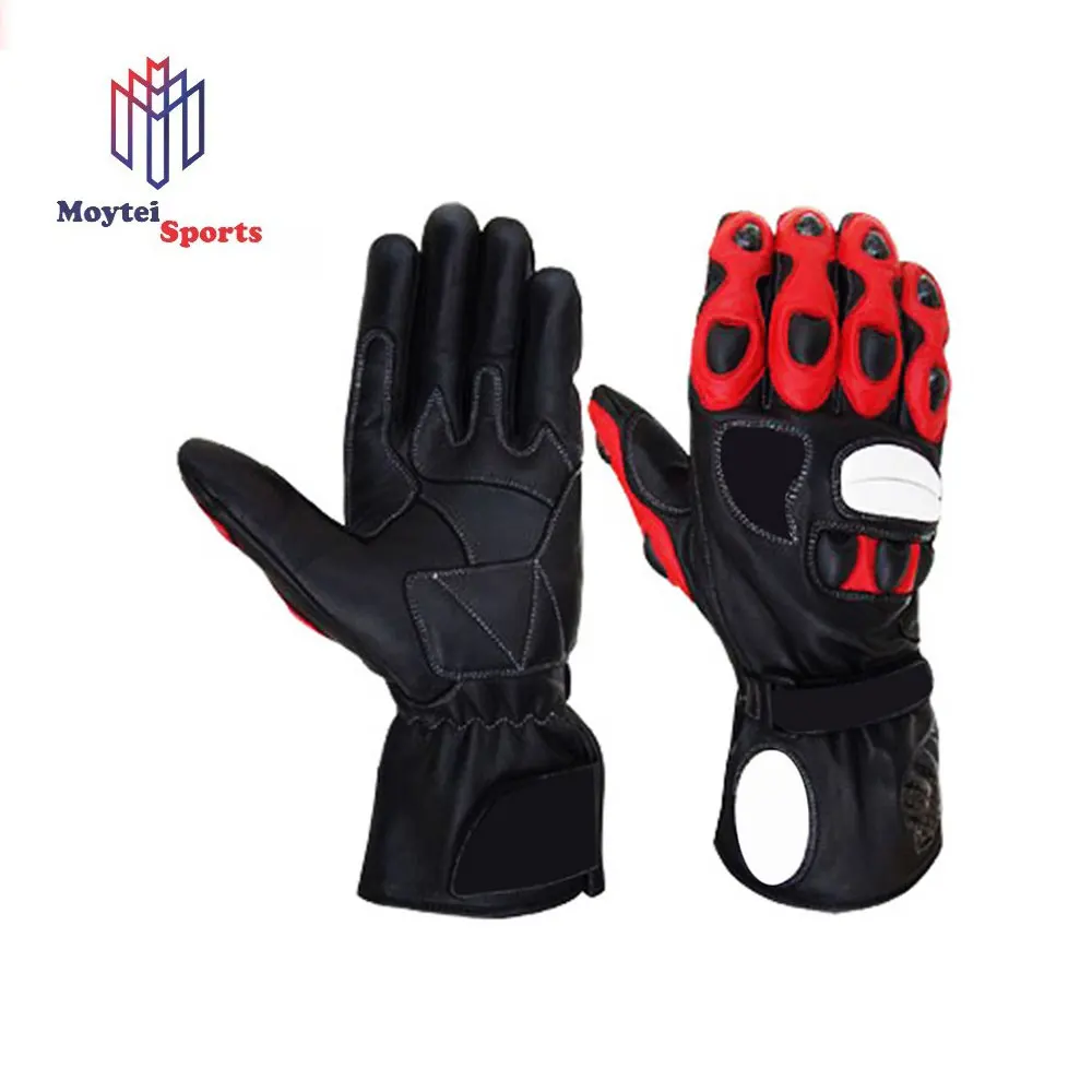 Premium Leather Racing Gloves Motorcycle Riding Knuckle Protect Motorbike Motocross Sports gloves