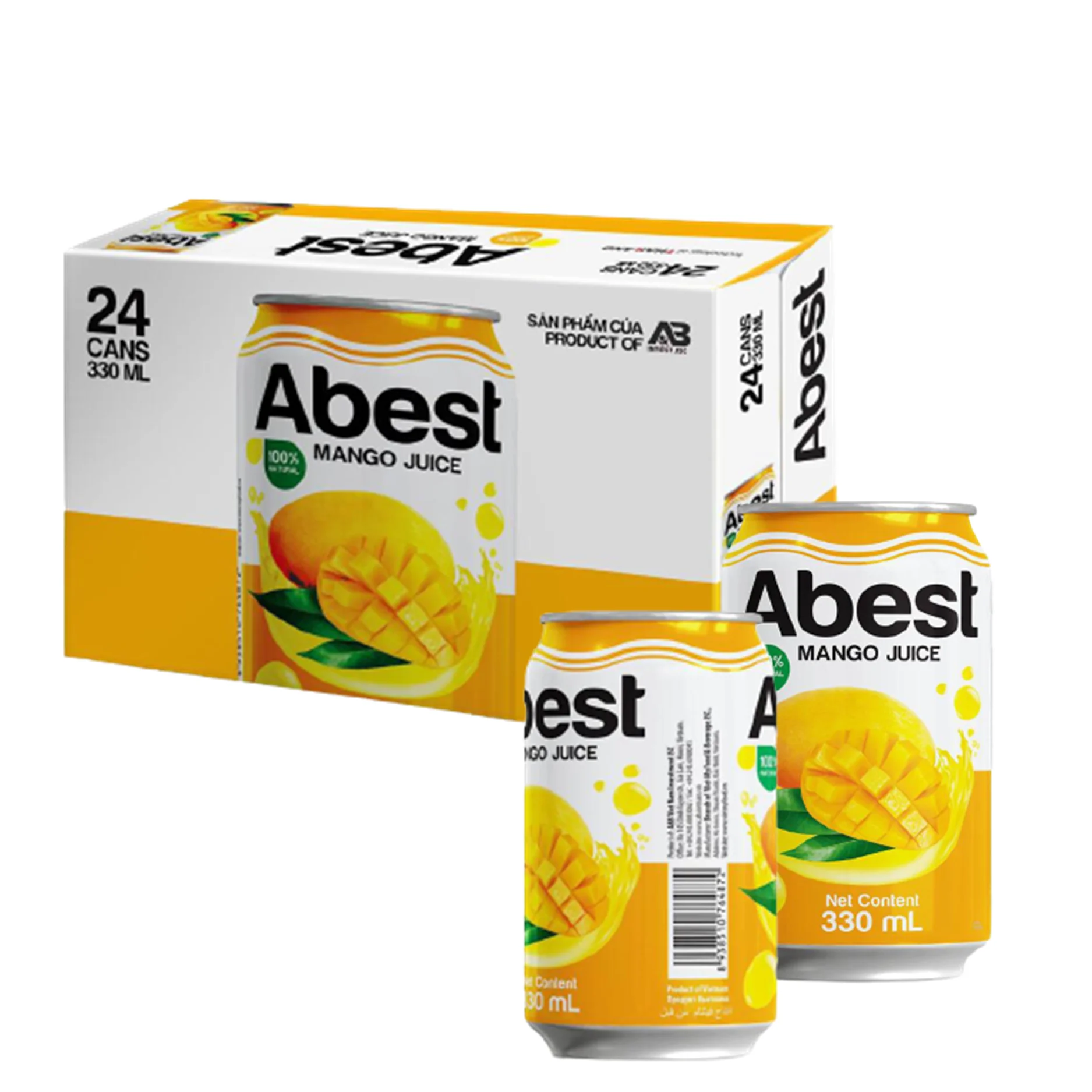 High Quality soft drinks wholesale  Abest Mango 330ml Can (Pack of 24) heathy fruit juice concentrate