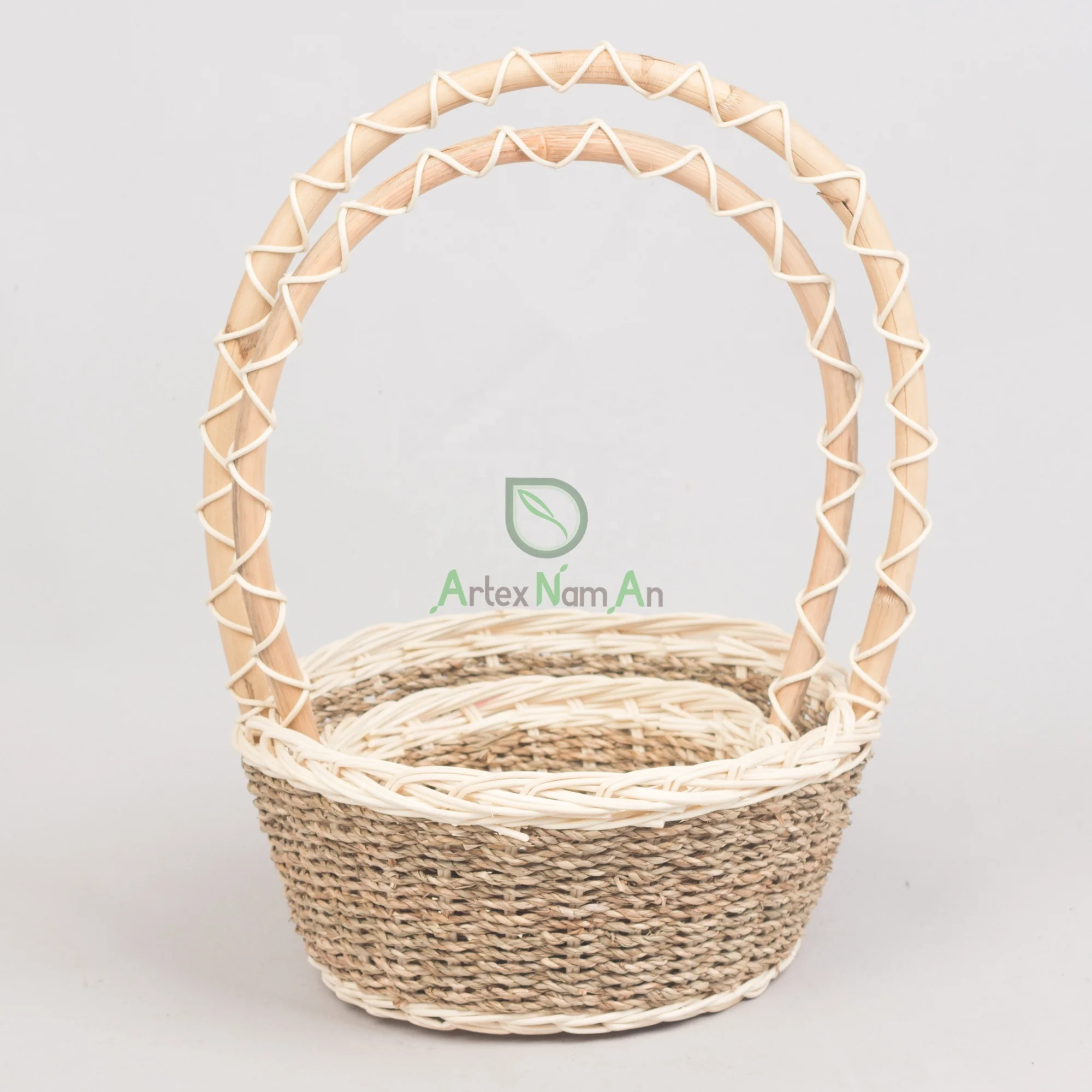 Bamboo storage wicker gift basket also woven flower girl wedding basket wholesale