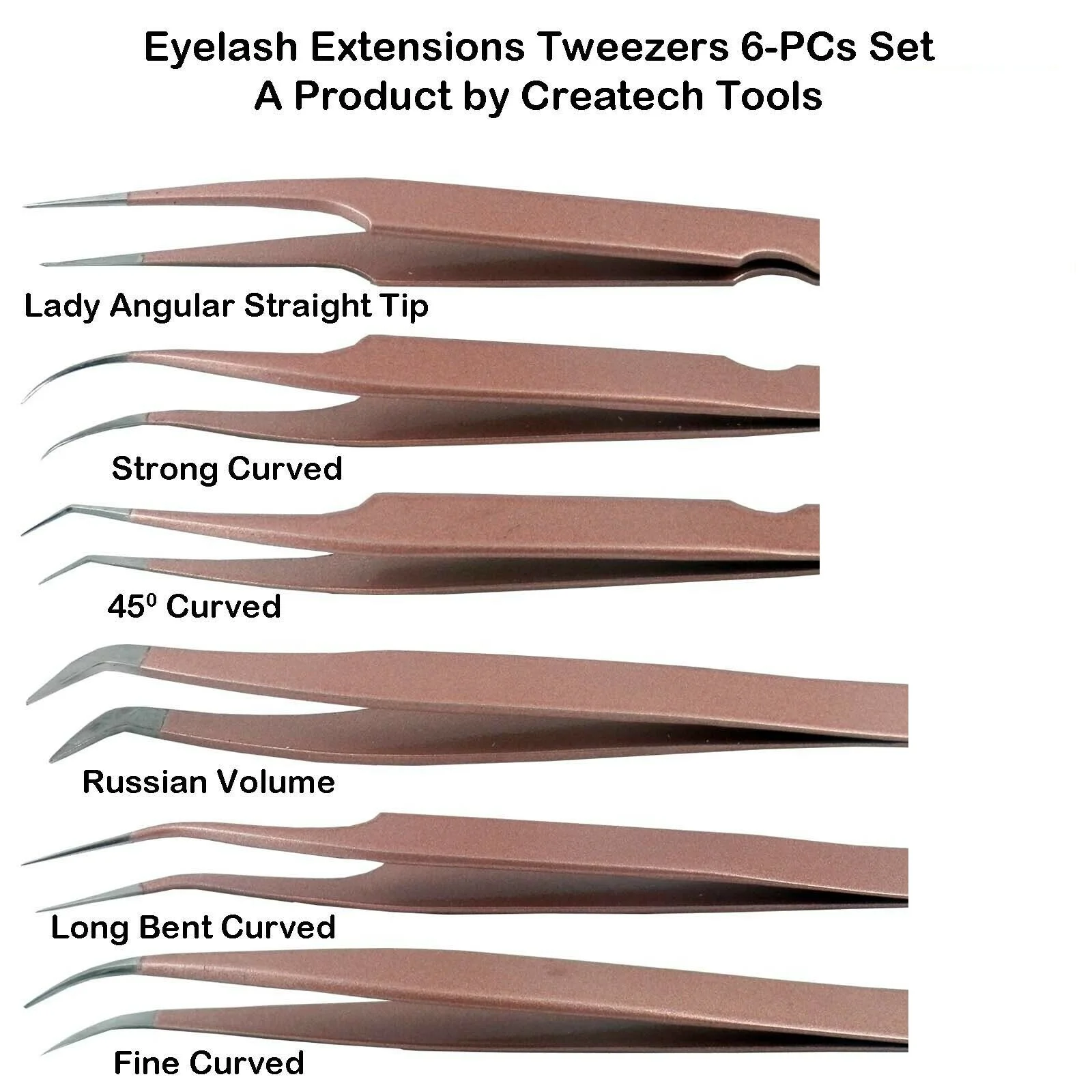 Extension Eyelash  Tweezers Set Volume Eyebrow Private Label Magnetic Stainless Steel and Plastic Individual Lash Tweezer