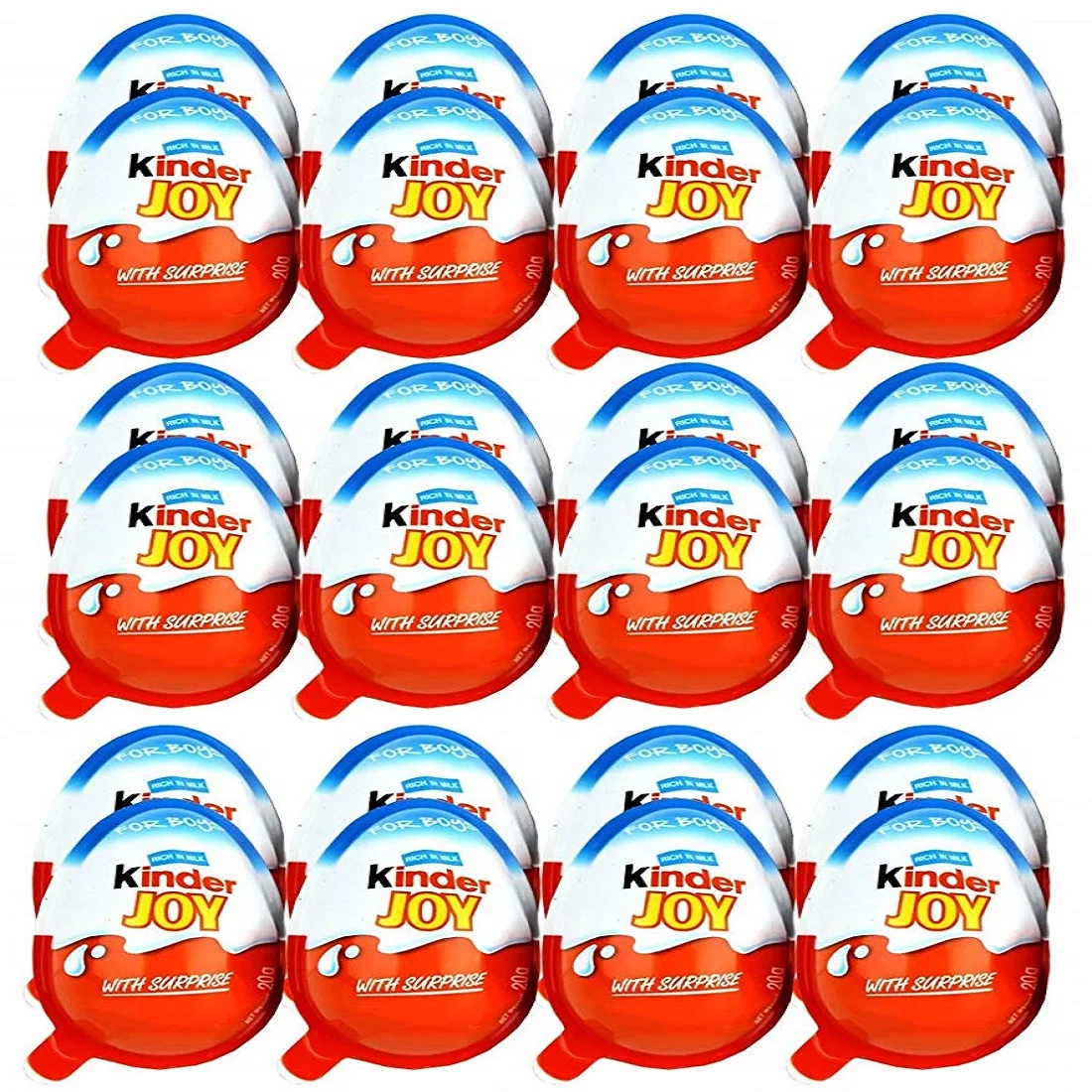 KINDER JOY SURPRISE EGG WITH TOY INSIDE JURASSIC WORLD.12 EGGS.20g.BB 10/12/2022