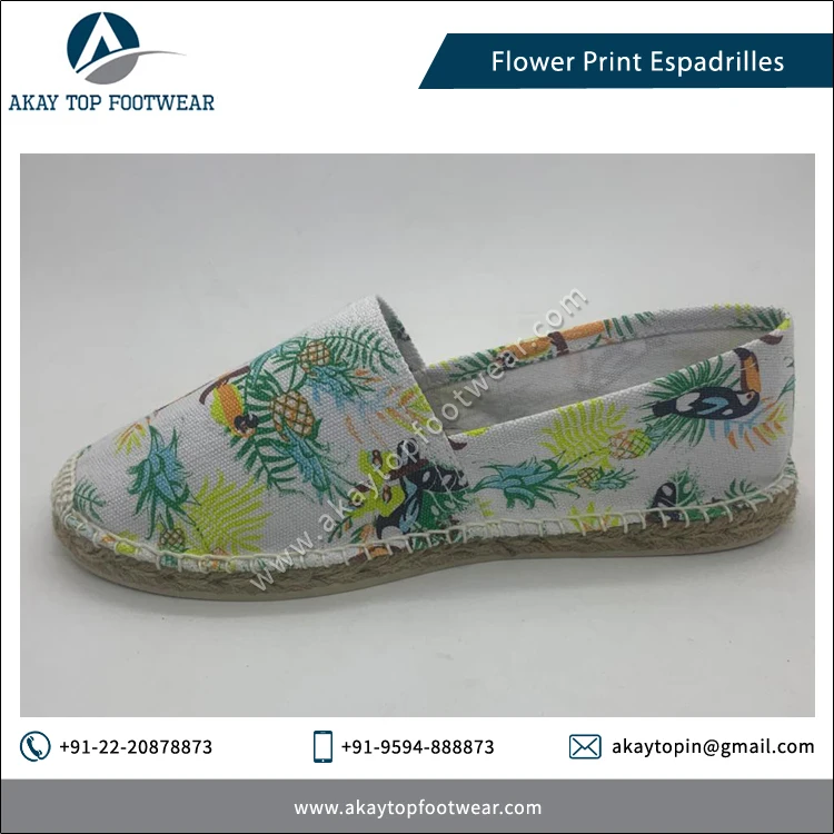 Уникальный удобный дизайн традиционные Эспадрильи с цветочным принтом плоские туфли по самой низкой цене женские ходячие эспадрильи
