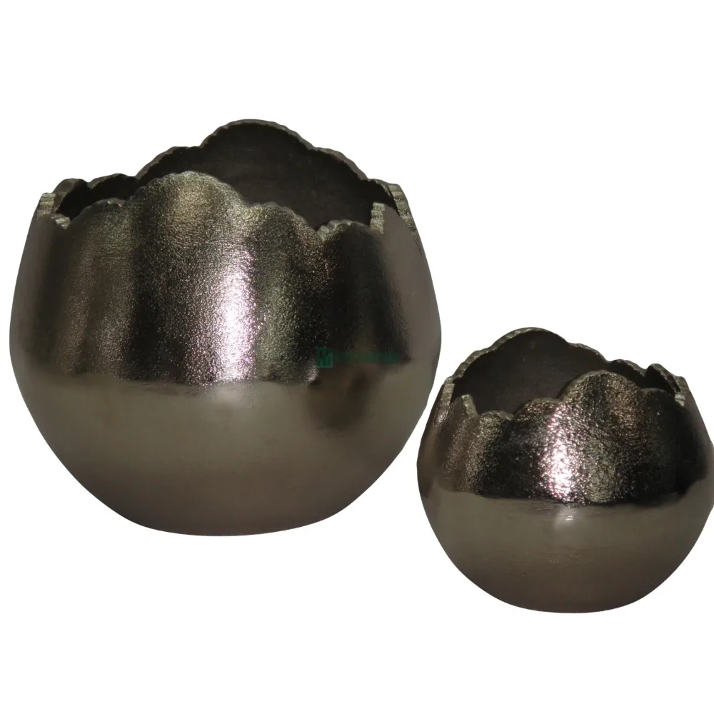 Decorative Round Flower Vases - High Quality Metal Aluminum Flower Pots - Silver Tabletop Vases - Handmade Premium Bulk