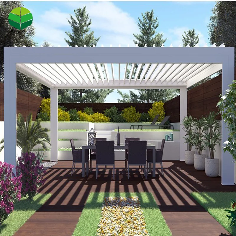 Louver Roof System Kits Outdoor Gazebo Garden Bioclimatic Aluminium Pergola Metal Fence Panel Polycarbonate Greenhouse Arch