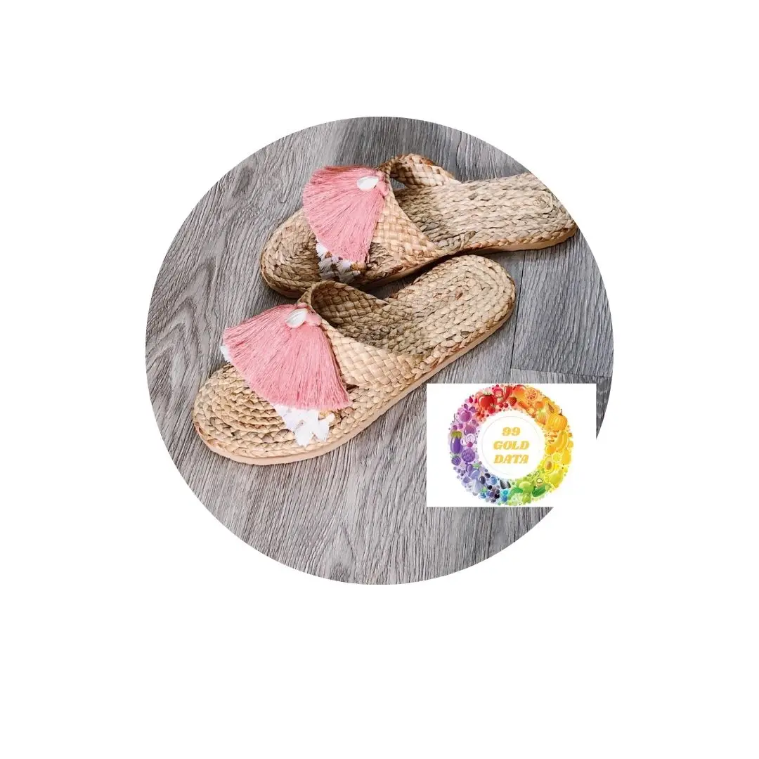 Women Shoes-  Summer Slippers for elegant women Seagrass Sandals hyacinth slip on