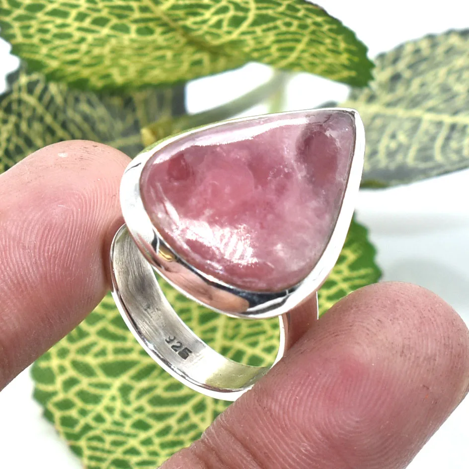 
Natural rhodochrosite gemstone solid 925 sterling silver cheapest price jewelry ring 