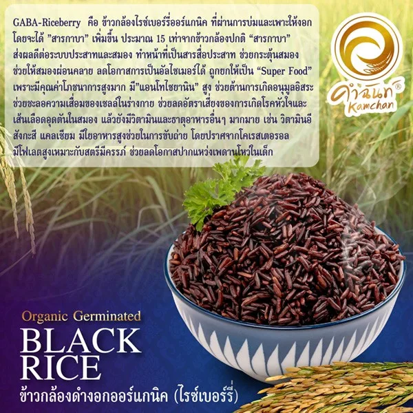 
ORGANIC GERMINATED BLACK RICE 1 KG from TH;32 18 Months EU & USDA 74 Mg/kg 15.7 Mg 9.6 Mg 6.0 G 95% 5% 