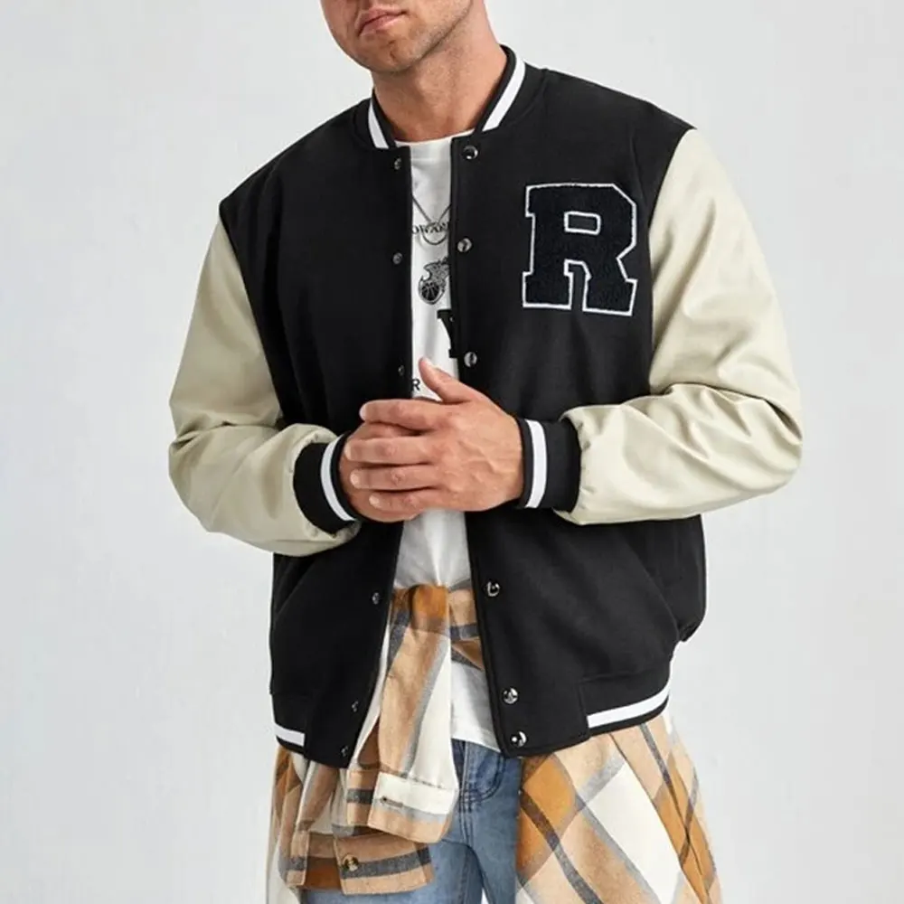 Stylish Bomber Jacket High Quality Custom Winter Men Embroidery Varsity Basketball Bomber Jacket