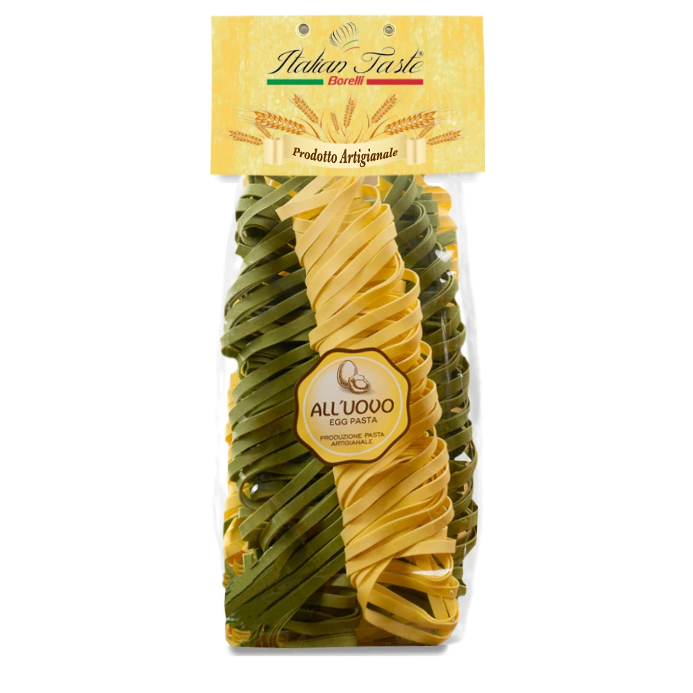 High quality 250 g - 500 g Straw and Hay Tagliatelle in plastic Bag Made in Italy NO GMO Italian traditional pasta