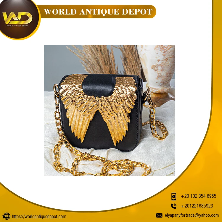 Real Leather Flacon Bianca Bags and Handcrafted copper plated with 21 carot of gold