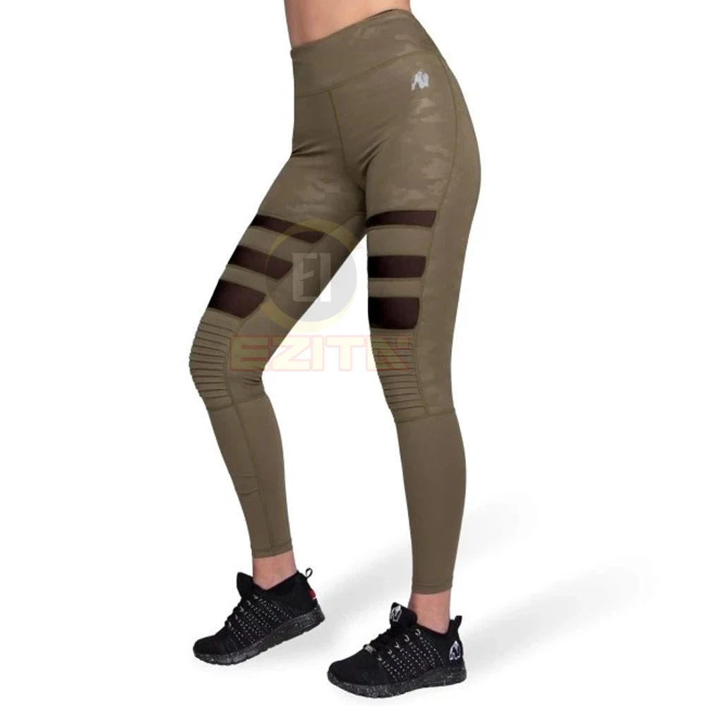 Велосипедные колготки Savanna черные/хаки камуфляжные леггинсы для девочек