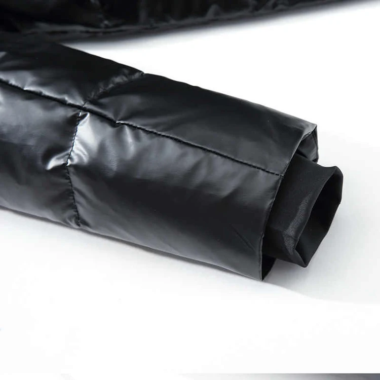 2021 Прямая продажа с фабрики Детский пуховик простой черный блестящий 100% полиэфиром легкий оптом