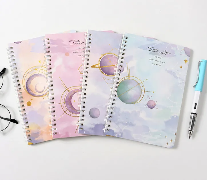 A5 coil notebook NP-030054 Simple and portable thickened material horizontal line format 3 styles shipped randomly