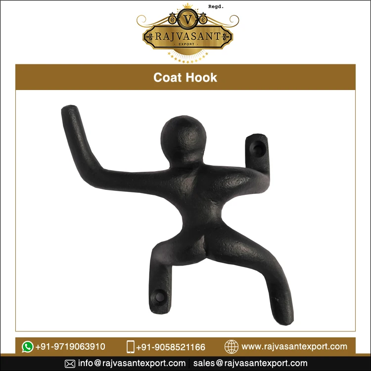 Strong Material Wall Door Hanger Hook Pattern Cast Iron Vintage Design Climbing Man Coat Hook Hooks & Rails Metal Modern Support