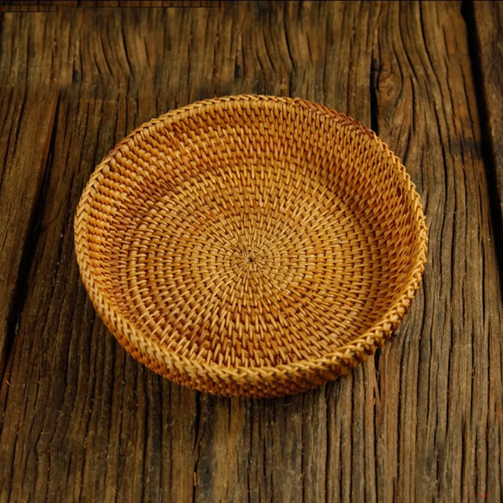 Kitchenware rattan hanging fruit basket round 3 tier hanging wicker basket rattan handmade sustainable