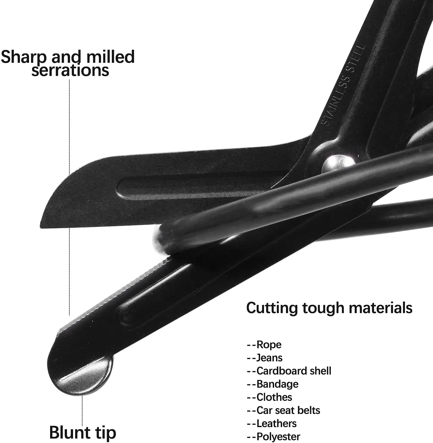 
First Aid Surgical Scissors, Utility Bandage Scissors, Fluoride-Coated with Non-Stick Blades Trauma Scissors 