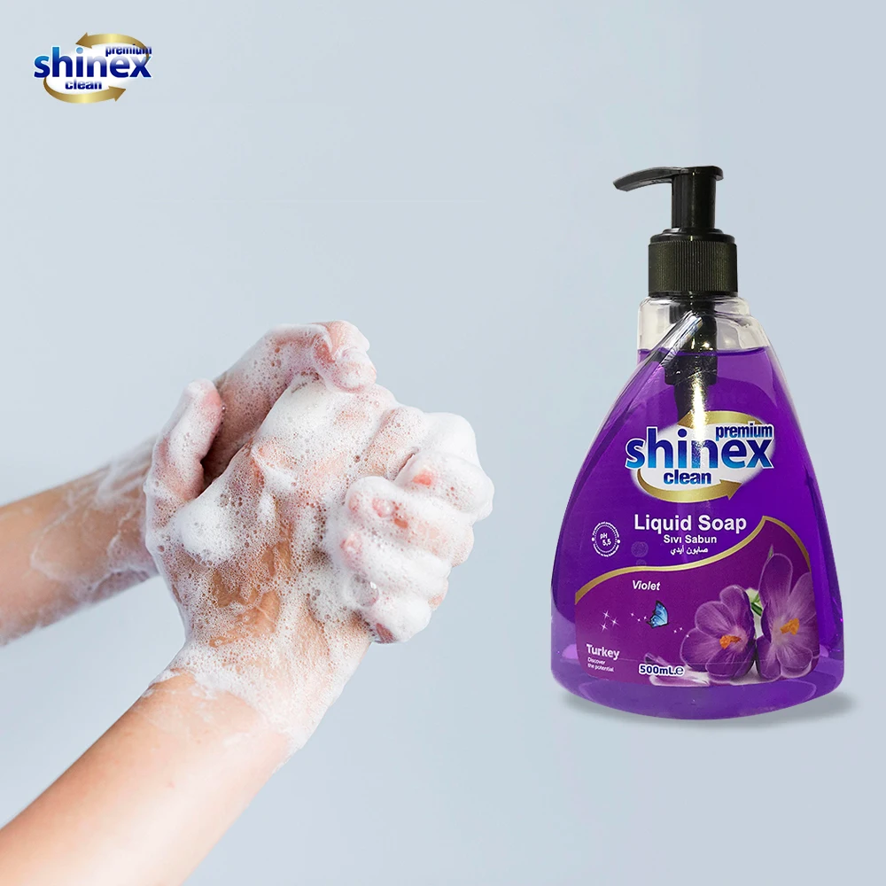 Wholesale Liquid Hand Soap 0.5L Violet Lavender Fragrance Liquid Soap for hand washing made in Turkey