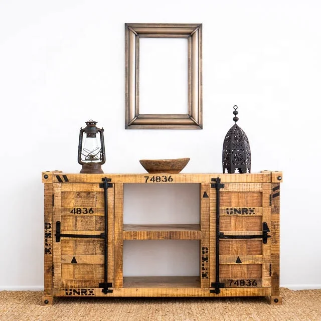 roots solid mango wood tv cabinet 2022 container style wooden tv cabinet